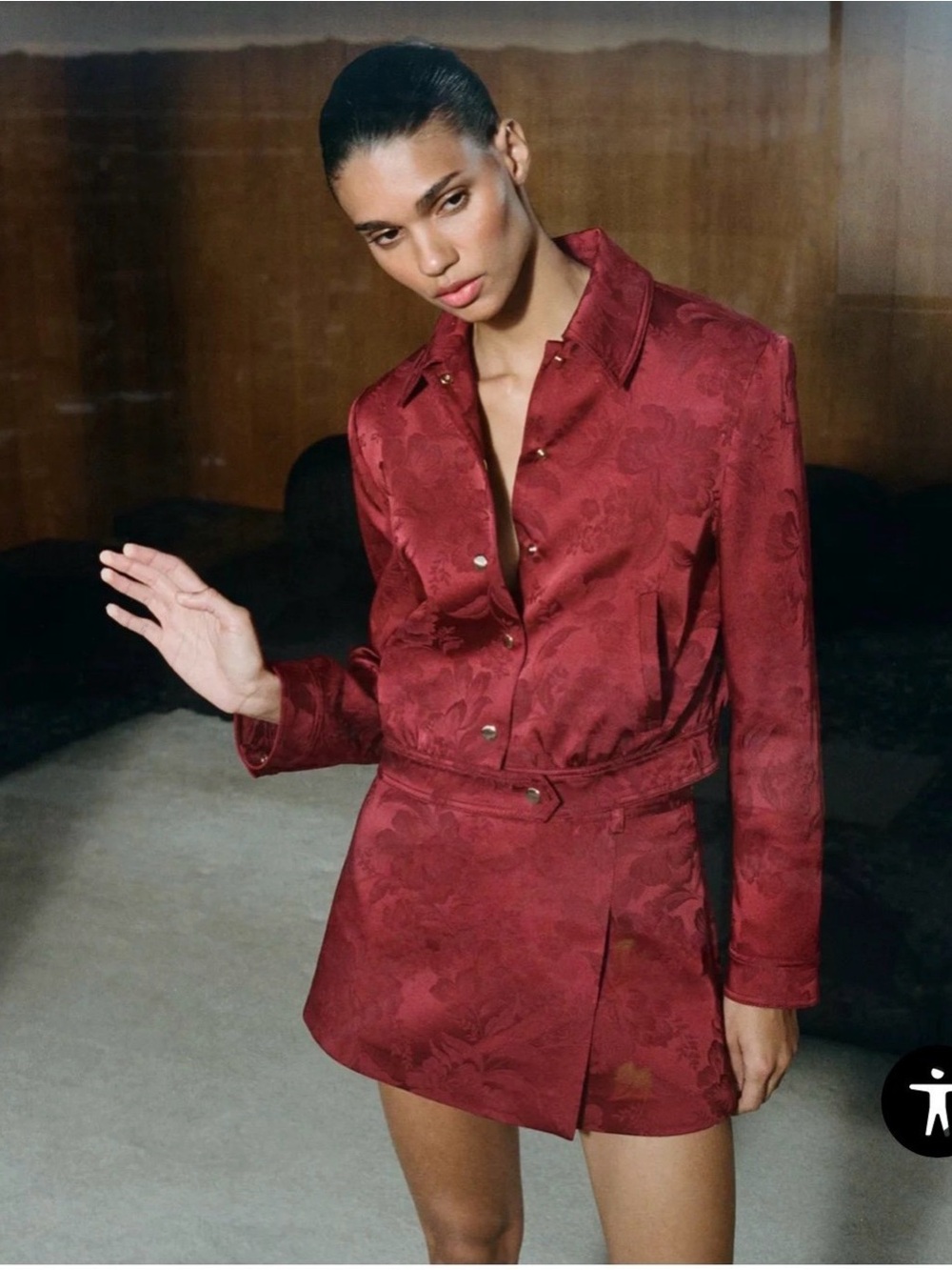 ZARA JACQUARD BOMBER JACKET & WRAP SKORT Set